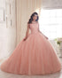 Princess Quinceanera Dresses Beadings Shinny Off The Shoulder Coral Tulle Ball Gowns Sweet 16 Dress